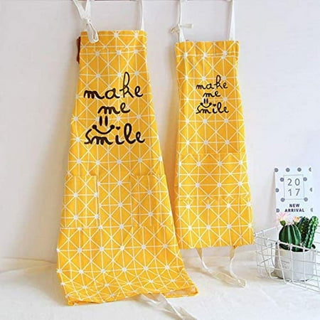 

Qing Sun Aprons Two Pack Home Kitchen Aprons Kids and Adult Aprons with Pockets Perfect for Cooking Baking Painting Gardening