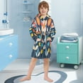 thumbnail image 5 of FORMRS Niños Bathrobe Unisex Hooded Robe Soft Plush Pajamas Sleepwear, Size 2-3T, Simple Floral, 5 of 7