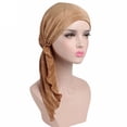 thumbnail image 2 of SPRING PARK Fashion Women Wrinkle Elegant Long Turban Cap Head Wrap Soft Chemo Hat Beanie Adult Muslim Hijab, 2 of 6