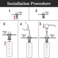 thumbnail image 2 of Kitchen Sink Soap Dispenser, 350ML Kitchen Stainless Steel Built-in Detergent Dispenser, Refillable Soap Dispenser with 360 Rotating Pump (Stainless S, 2 of 5