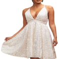 thumbnail image 1 of Femmes Été Profond V Cou Paillettes Bodycon Mini Robe de Soirée, 1 of 3