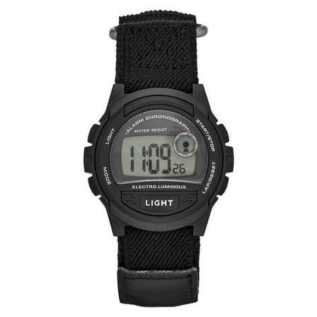 GEORGE Men's Digital Watch:Black Case, Positive Display, Nylon Fastwrap Strap (FMDOGE013)