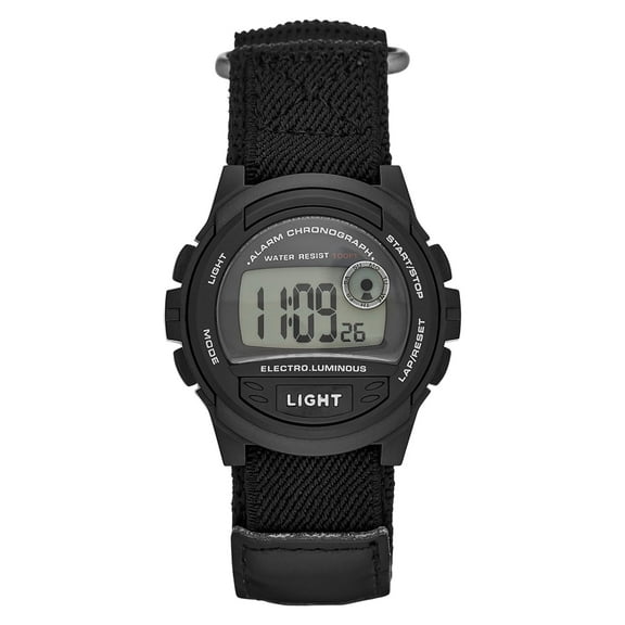 GEORGE Men's Digital Watch:Black Case, Positive Display, Nylon Fastwrap Strap (FMDOGE013)