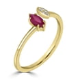 thumbnail image 2 of Gemistry Clara 14k Gold Ruby Gemstone Bypass Stackable Ring, 2 of 4
