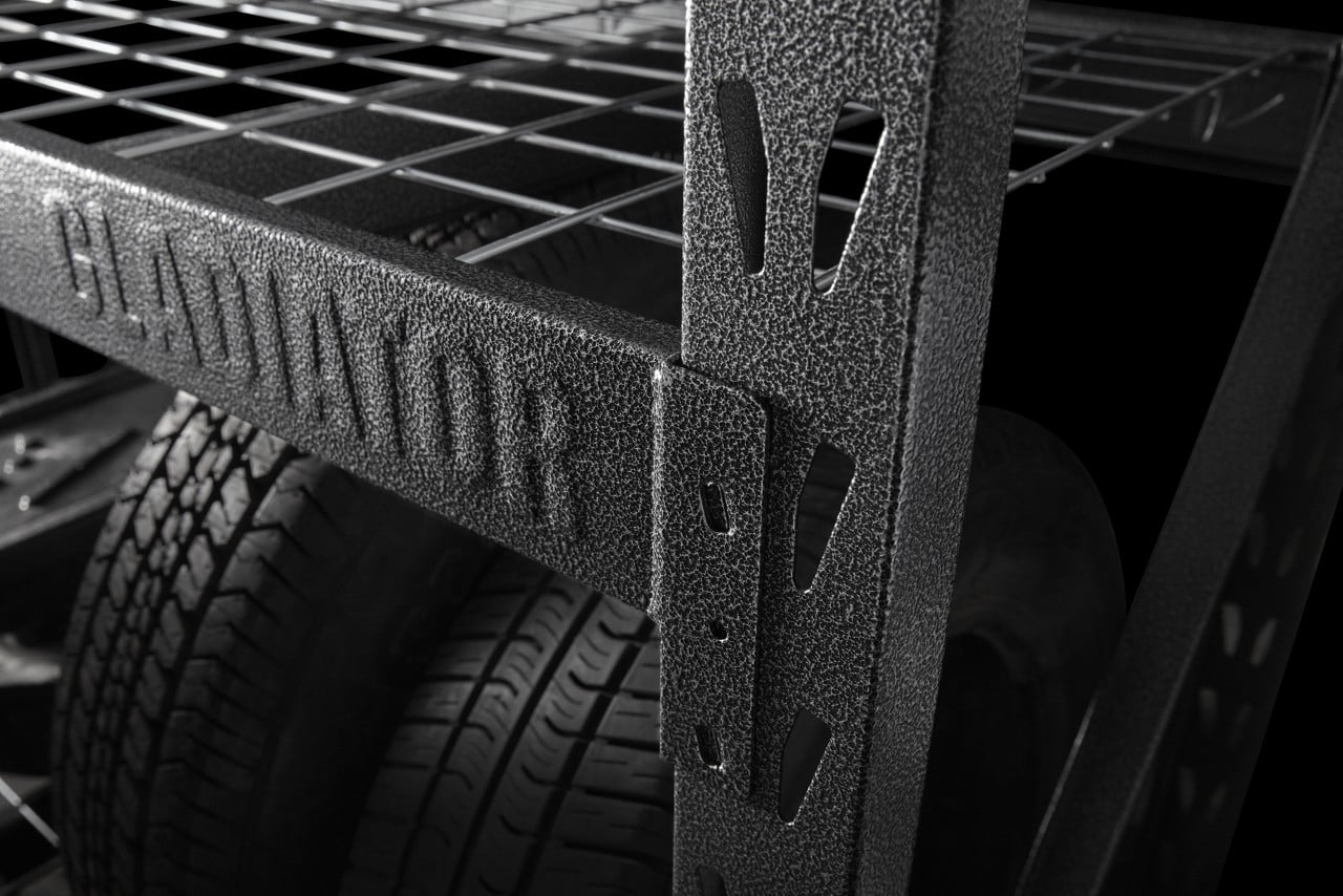 GLADIATOR 77" WIDE HEAVY DUTY RACK WITH FOUR 24" DEEP SHELVES