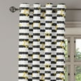thumbnail image 2 of Ambesonne Star Grommet Curtain, Dots Stripes Celebration, 50" x 96", Black White Yellow, 2 of 6