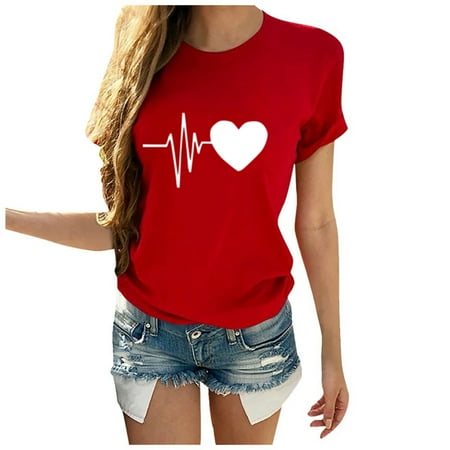 

Aoochasliy Family Matching Pajamas 2022 Clearance Family Matching T-Shirt Mother Woman Love Print Short Sleeve Tops Blouse Clothes