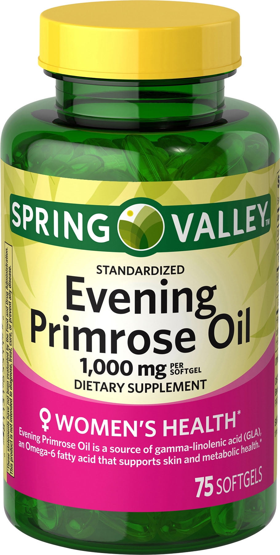 Spring Valley Women's Health Evening Primrose Oil Softgels, 1000mg, 75