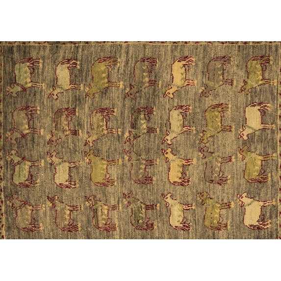 Ahgly Company Indoor Rectangle Abstract Brown Modern Area Rugs, 5' x 8'