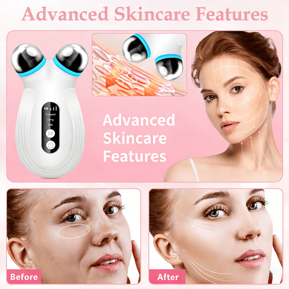 EMS Facial Toning Device Microcurrent Face Massager Handheld USB Rechargeable Portable 5.9in Mini Beauty Instrument For Daily Routine Lifting Firming Massager Women Men Facial Skin Care Gift Set Kit