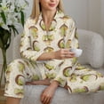 thumbnail image 5 of KLL Frogs Print Women's Long Sleeve Pajamas with Pants Sleepwear Loungewear 2 Set-Large, 5 of 7