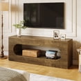 thumbnail image 2 of Finmind 63" TV Stand for TVs up to 70 Inches, Rustic Natural TV Console for Living Room, 2 of 8