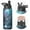 Black, variant on Thunder Insulated Stainless Steel Water Bottle with Straw & Cleaning Brush – 18 Oz | Leakproof, BPA-Free, 304 Stainless Steel, Wide Mouth, Travel Mug for Car, Gym, Office