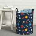 thumbnail image 5 of Picia Space Cartoon Large Laundry Basket, Waterproof, Freestanding Laundry Hamper, Collapsible Tall Clothes Hamper with Extended Handles-Small, 5 of 8