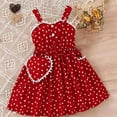thumbnail image 6 of piuwrlz Ones Piece Dress for Kid Girls Lace Flower Sling Skirts Printed One Piece Skirt Set Red Size 5Y, 6 of 6