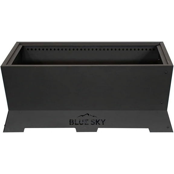 Blue Sky Outdoor Living Rectangle Peak Smokeless Patio Fire Pit, Dual Lift-Out Ash Catches, Black