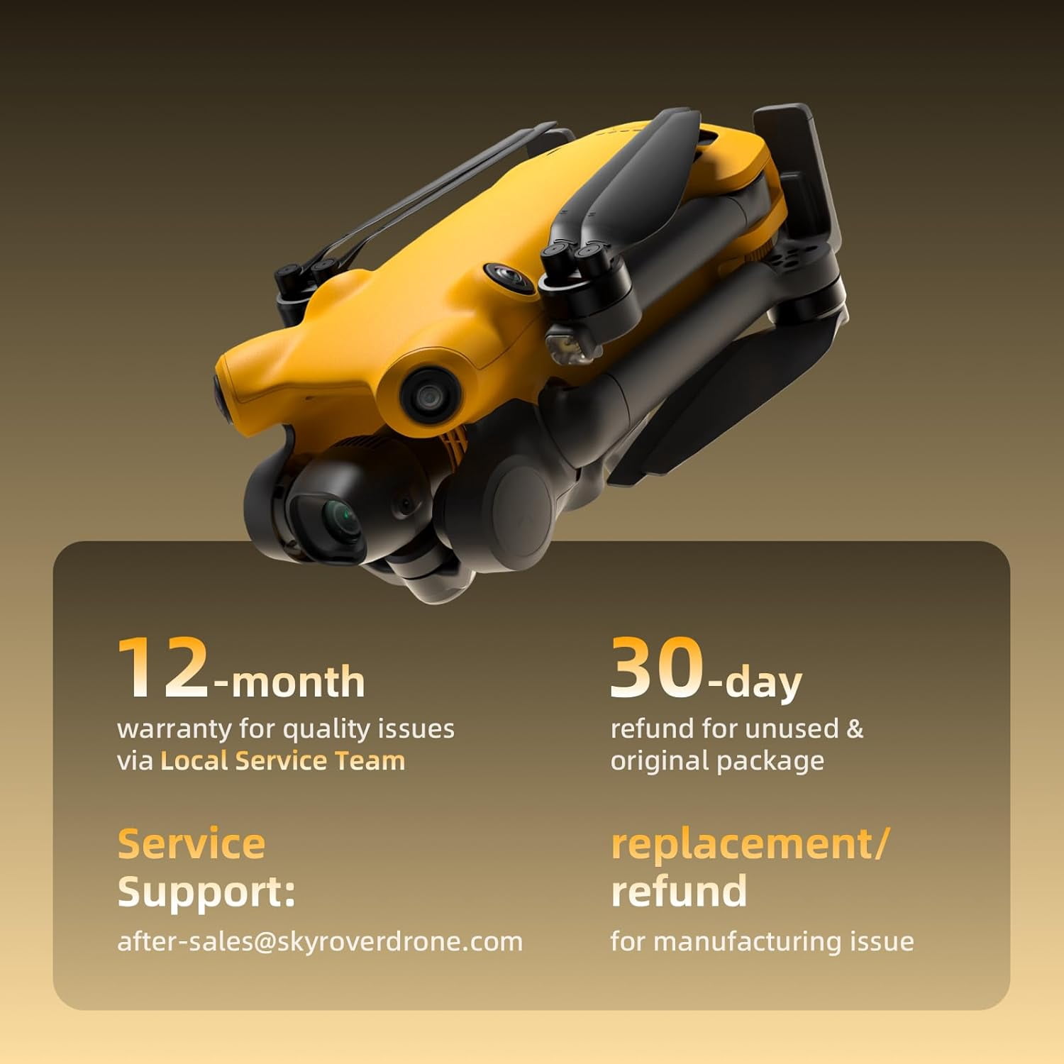 SKYROVER X1/Mini Pro Drone Combo with 3 Batteries, 4K Camera 8K/60fps Vertical, 3-Axis Gimbal, SmartGo Shots, 50000ft Transmission, 360°Obstacle Sensing, 96-Min Flight Time, Yellow