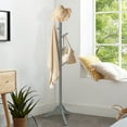 thumbnail image 3 of Giantex Wooden Tree Coat Stand, Height Adjustable Coat Rack w/8 Hooks & Tri-Legged Base, Standing Organizer for Office, Home, Hall, Entryway, 3 of 8