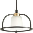 thumbnail image 5 of Progress Lighting West Village 1-Light Semi-Flush Convertible Ceiling Light, Antique Bronze, Double Prismatic Glass Shade, 5 of 7