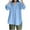Light Blue, variant on Womens Button Down Plus Size Solid Top and Blouse with Pocket Split High Low Hem Tunic Pullover Lapel V Neck Cuff Long Sleeve Shirts Black XXXXL