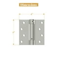 thumbnail image 2 of Deltana DSH44U15 4" x 4" Spring Hinge; Satin Nickel Finish, 2 of 5
