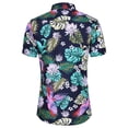 thumbnail image 4 of Camisas Para Hombre Manga Corta Camiseta de manga corta con botón de solapa con impresión 3D digital Seaside para hombre (Black, 6XL), 4 of 7
