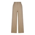 thumbnail image 5 of WHLBF Pants for Women Fashion Detail Wide Leg Jeans Vintage Pocket Low Loose Denim Long Pants Beige S, 5 of 7