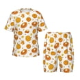 thumbnail image 1 of Fotbe Pumpkin Maple Leaves Pijama Estampada de 2 Piezas para Niños – Ropa de Dormir de Manga Corta Cómoda para Niños y Niñas, Camiseta y Shorts de Algodón-Large, 1 of 6