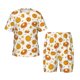 thumbnail image 1 of Fotbe Pumpkin Maple Leaves Pijama Estampada de 2 Piezas para Niños – Ropa de Dormir de Manga Corta Cómoda para Niños y Niñas, Camiseta y Shorts de Algodón-X-Large, 1 of 6