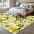 thumbnail image 4 of Summer Lemon Flower Area Rugs 5x7 ft Country Watercolor White Floral Yellow Plaid Washable Rug Non Slip Indoor Carpet Absorbent Floor Mat for Living Room Bedroom Dining Room, 4 of 9