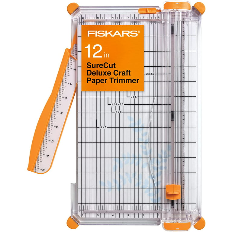 Fiskars SureCut Paper Trimmer 12” Cut Length Portable Swing-Out Arm Triple  Track