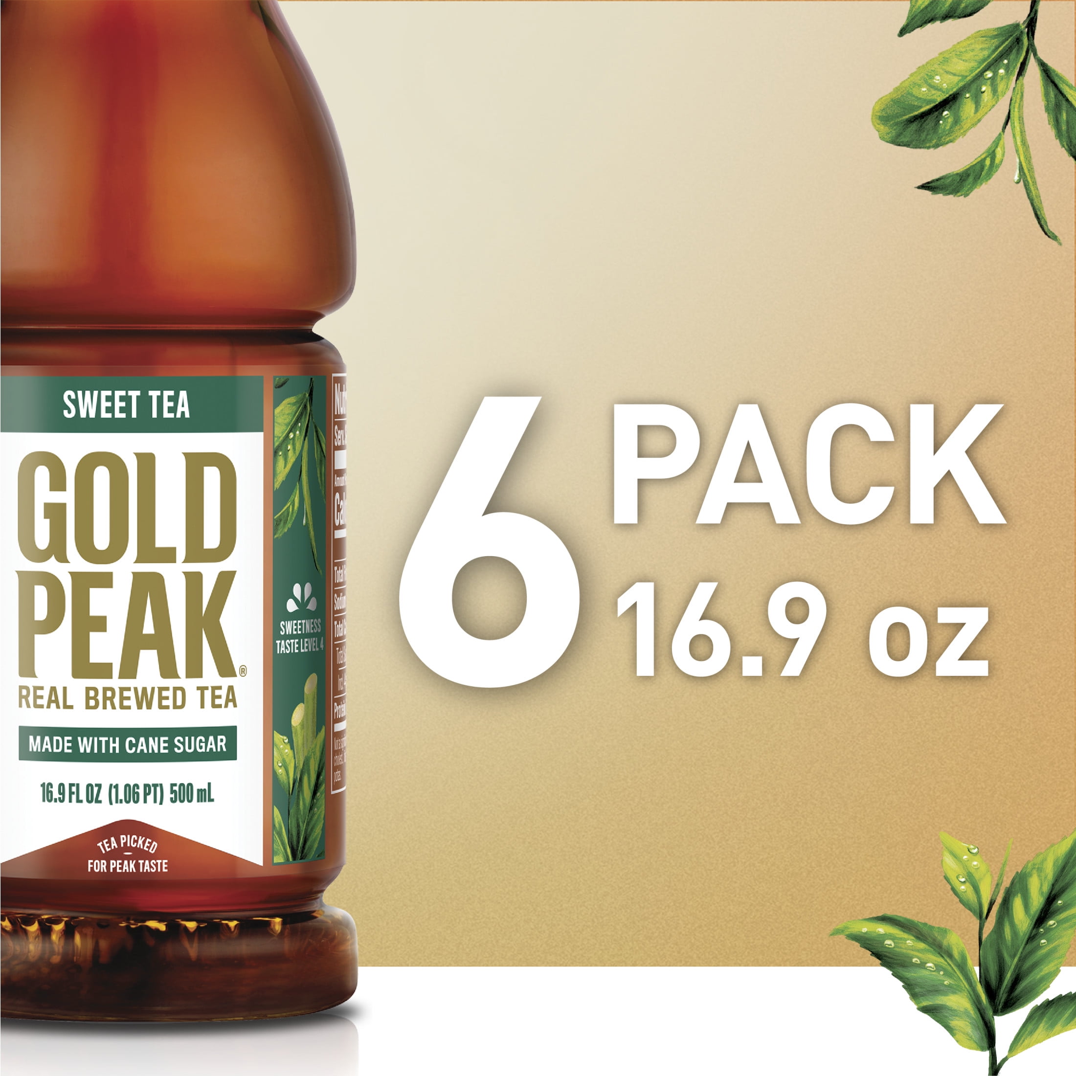 Gold Peak Iced Tea, Sweet Tea Bottles, 16.9 fl oz, 6 Pack