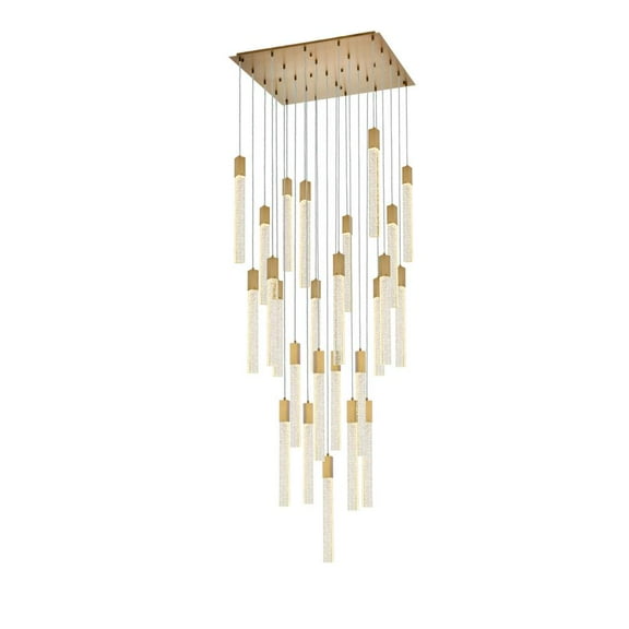 Elegant Lighting Weston 25-Light Modern Metal and Crystal Pendant in Satin Gold