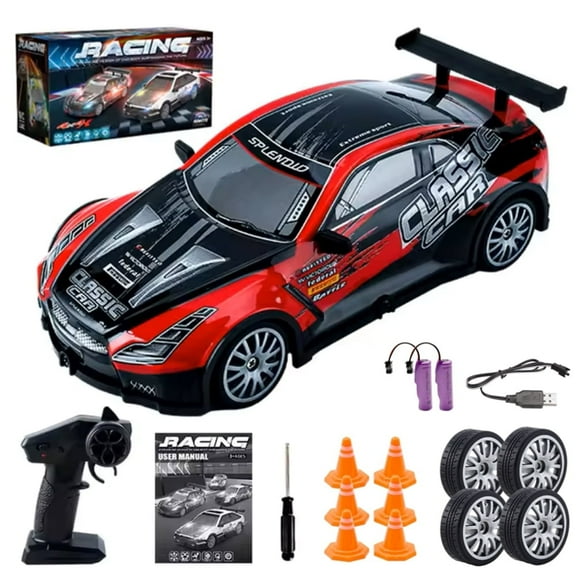 RC Drift Car, 1/20 Remote Control Car for Kids, 4WD Remote Control Sport Racing On-Road Vehicle High Speed with LED Light for Boys Girls Gifts Toys , Red