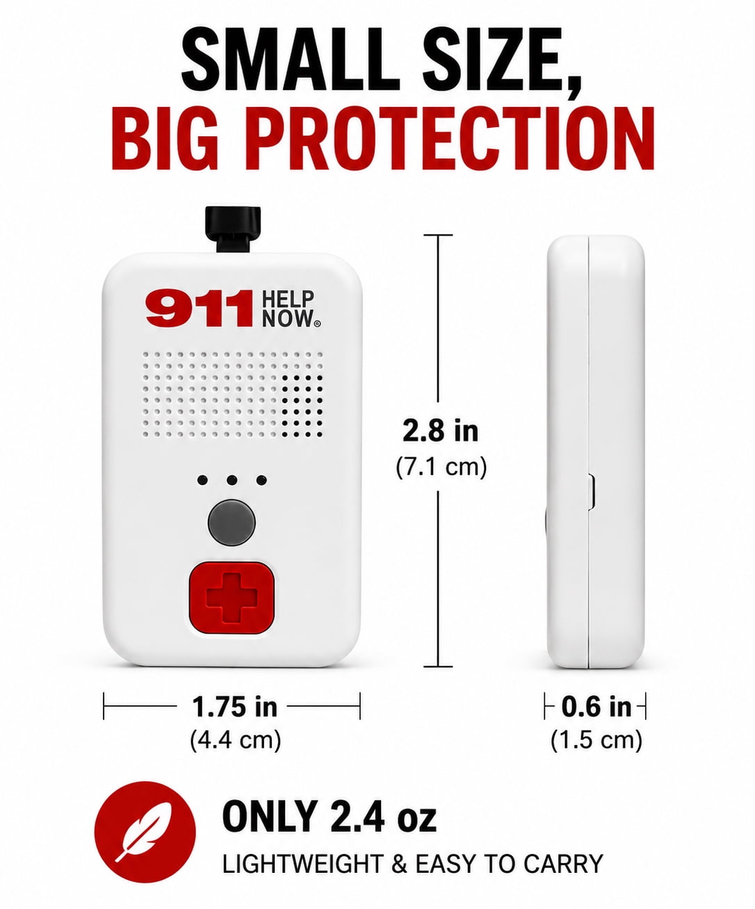 911 Help Now - No Monthly Fees Ever - One-Touch Direct Connect, Emergency Communicator Pendant Medical Alert