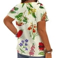 thumbnail image 2 of CLOOCL Plus Size Shirts Women Summer Tops Wild Flowers and Fruits 3D Printed Blouse, 2 of 6