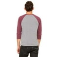 thumbnail image 2 of Bella + Canvas Unisex 3/4-Sleeve Baseball T-Shirt, 2 of 3