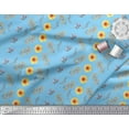 thumbnail image 3 of Soimoi Blue Cotton Duck Fabric laurel leaf & Floral Printed Craft Fabric by the Yard 42 Inch Wide, 3 of 3