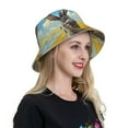 thumbnail image 4 of Yiaed Funny Countryside Donkey Print Reflective Stripe Bucket Hat Unisex Funny Outdoor Fisherman Cap Beach Sun Hat, 4 of 5