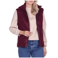 thumbnail image 5 of Tranfacy Manteaux d'Hiver pour Femmes, Vestes Sans Manches Chaudes à Fermeture Éclair avec Col Rabattu en Cuir Grande Taille, 5 of 5