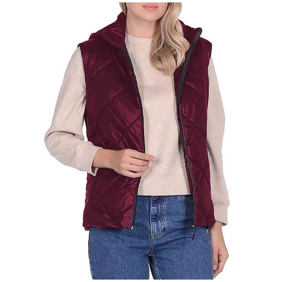 ShomPort Women's Winter Zip up Vest Lightweight Sleeveless Hooded Warm Jacket with Pockets