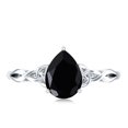 thumbnail image 5 of Rosec Jewels Pear Shape Black Onyx Celtic Ring for Women (1 Ct, AAA Grade) - Black Onyx Diamond Ring - with Jewelry Box, 925 Sterling Silver, US 4.00, 5 of 9