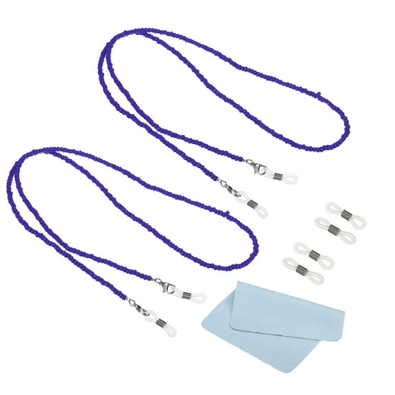 Uxcell Eyeglass Chains for Women 2 Pcs Stylish Glasses Chain Sunglass Strap Glasses Beaded String Dark Blue