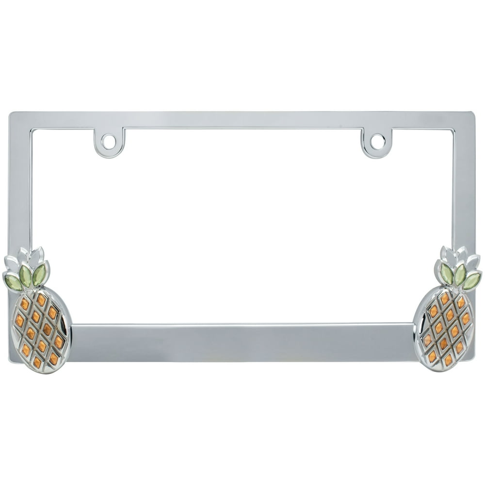 Auto Drive Universal Chrome License Plate Frame Pineapple Walmart