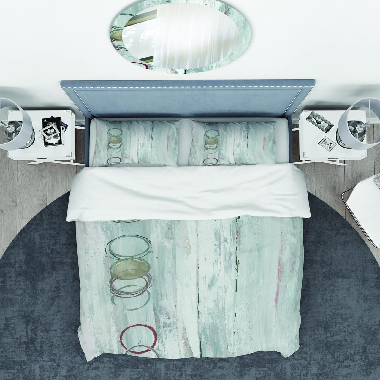 Designart 'Whitewashed Syrah' Geometric Duvet Cover Set