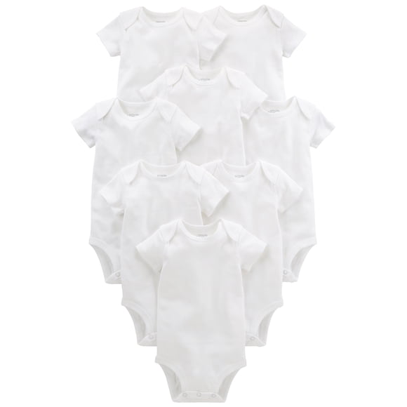 Body Simple Joys by Carter's unisex para bebé, paquete de 8 unidades, blanco