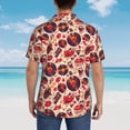 thumbnail image 4 of Balery Skull rock record music heart Camisas hawaianas de manga corta para hombre, camisas playeras de corte holgado, camisas de vacaciones con botones,XX-Large, 4 of 7