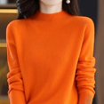 thumbnail image 4 of Suéter de cachemira 100 % lana para mujer, suéter de punto, jersey de cuello alto de manga larga, ropa de otoño e invierno, jersey cálido, 4 of 5