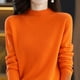thumbnail image 1 of Suéter de cachemira 100 % lana para mujer, suéter de punto, jersey de cuello alto de manga larga, ropa de otoño e invierno, jersey cálido, 1 of 2