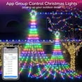 thumbnail image 3 of 16.5 FT 245 LED Outdoor Smart Star Waterfall Lights App Control Color Changing Patriotic String Lights 74 Modes DIY Music Sync Timer Waterproof Fairy Lights for Independence Day 4th of July, 3 of 9
